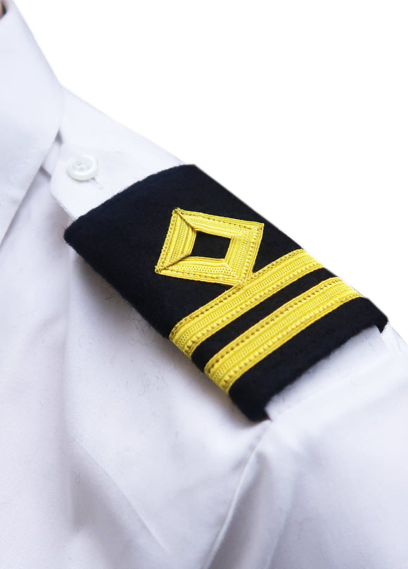 Royal Navy-Professional Mariner Epaulettes 2 bars-Second Officer-Blazer Cloth