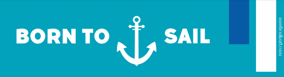 Car Sticker-BORN TO SAIL-ANCHOR LB Vinyl/Waterproof