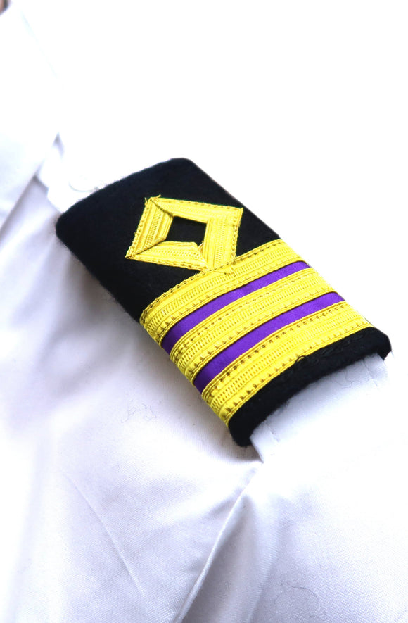 Royal Navy-Professional Mariner Epaulettes 3 bars-Second Engineer-Blazer Cloth
