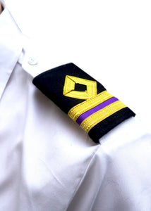 Royal Navy-Professional Mariner Epaulettes 2 bars-Third Engineer-Blazer Cloth