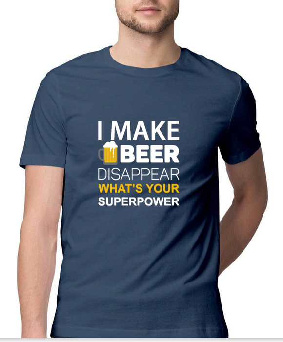 Beer T-shirt-Navy Blue