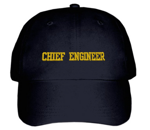 CHIEF ENGINEER CAP-Embroidered-BLACK