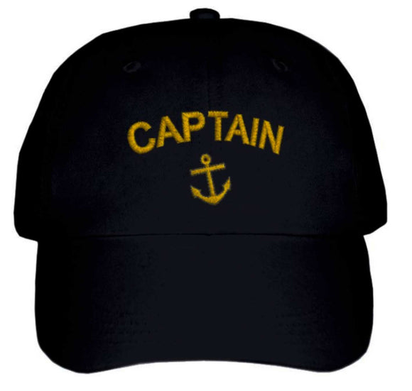 CAPTAIN'S CAP-Embroidered-Black