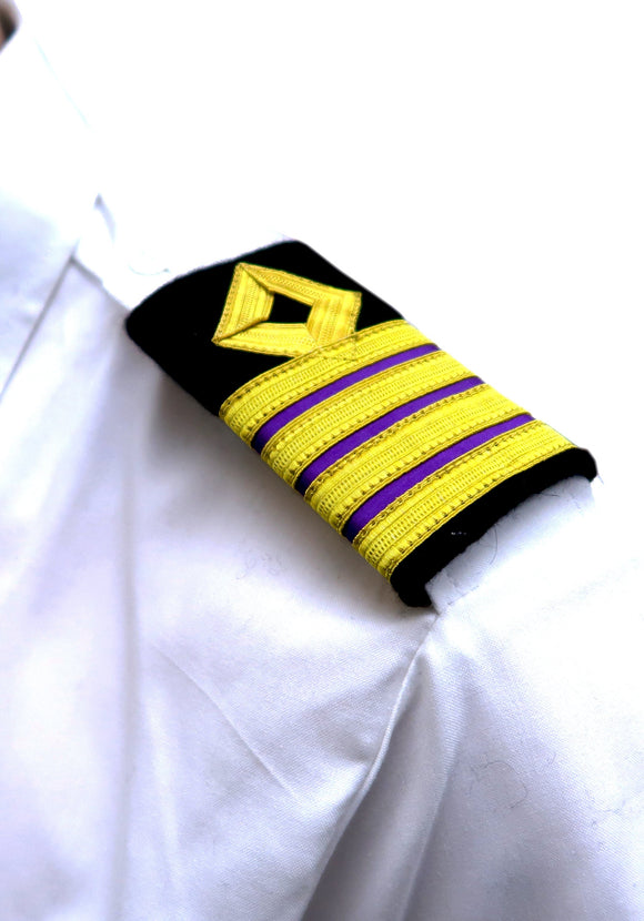 ROYAL NAVY series- Professional Epaulettes-4 bars with diamond-CE-Blazer Cloth