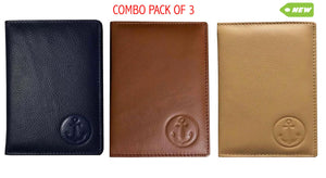 COMBO PACK-Premium Quality Passport/CDC/COC Holder x 3 colours
