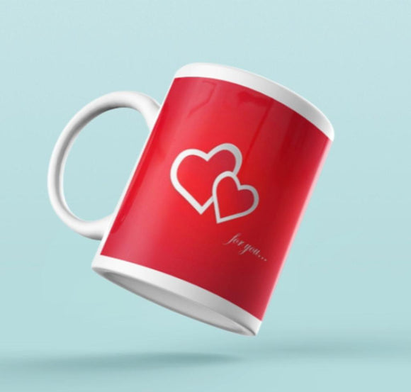 Valentines Mug-Bright RED