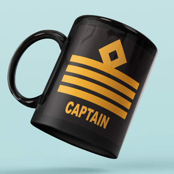 Rank Mug-Captain Epaulettes-BK