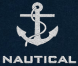 Nautical T-Shirt-Navy Blue-With White Embroidery
