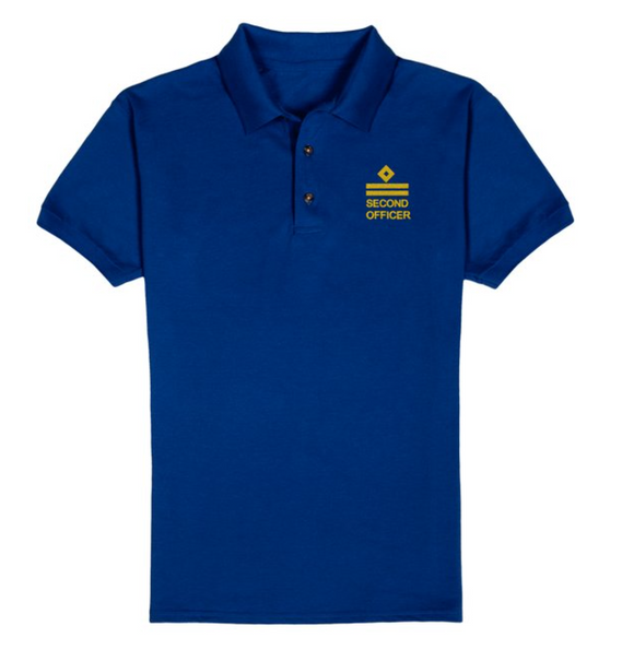 RANK T-Shirt+SECOND OFFICER-ROYAL Blue