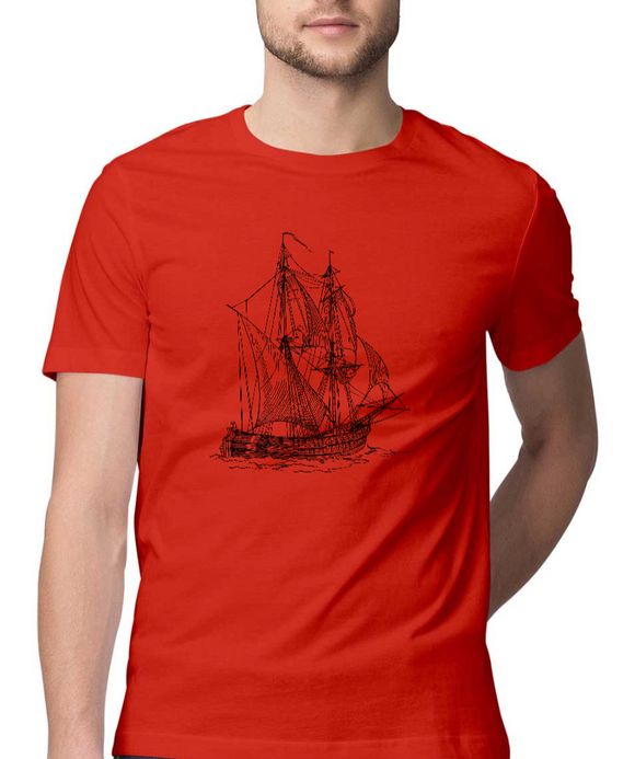 Nautical T-shirt Sailing vessel-Red