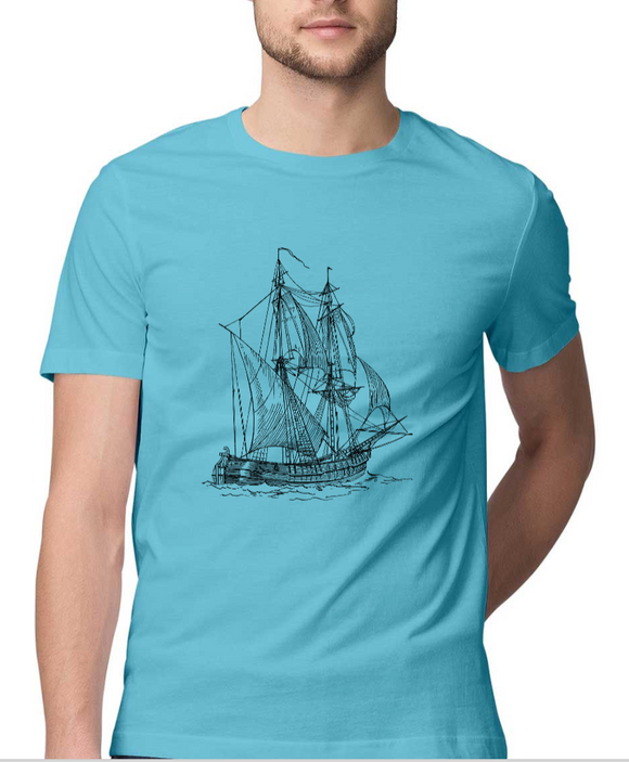 Nautical T-shirt Sailing vessel-Sky Blue