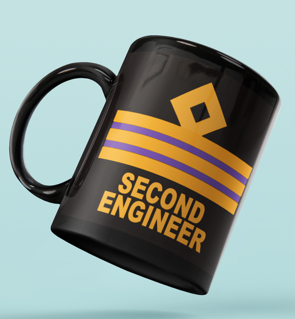Rank Mug-Second Engineer Epaulettes-BK