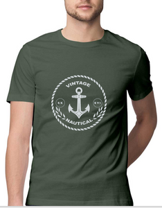 T-shirt-Vintage Nautical-Olive Green