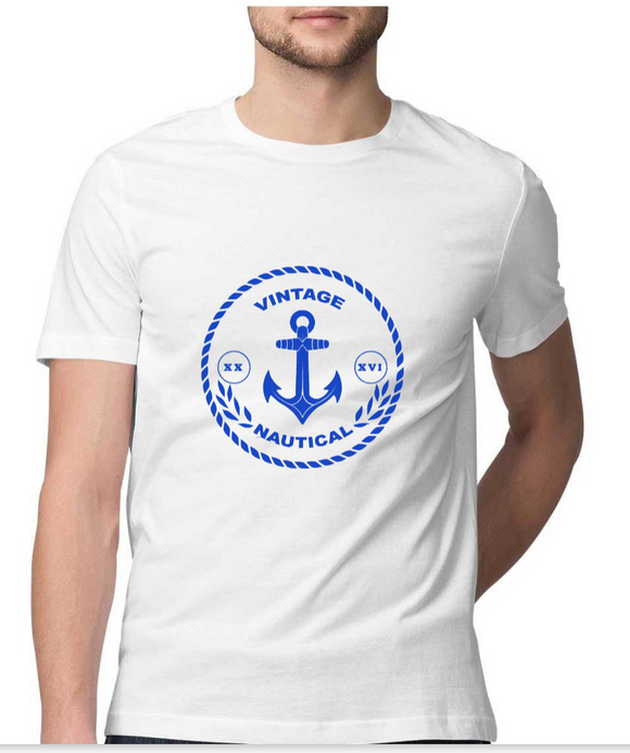 T-shirt-Vintage Nautical-White