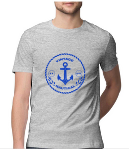 T-shirt-Vintage Nautical-Melange Grey