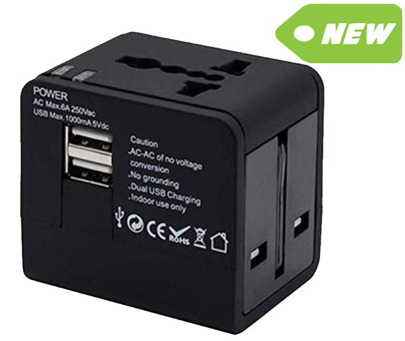 Universal Adapter-with Dual USB Charging Slots
