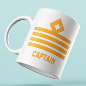 Rank Mug-Captain Epaulettes-WHITE